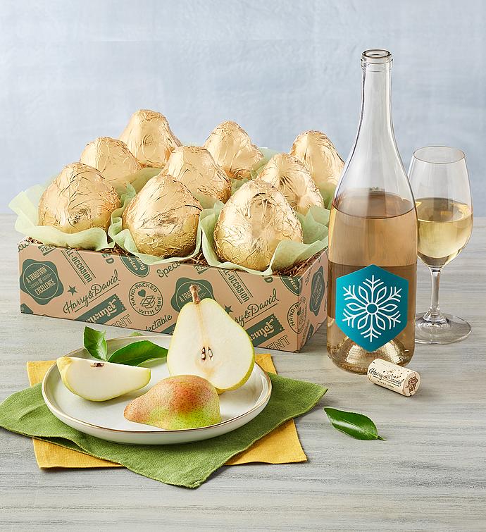 Pear Gold Gift with Wine